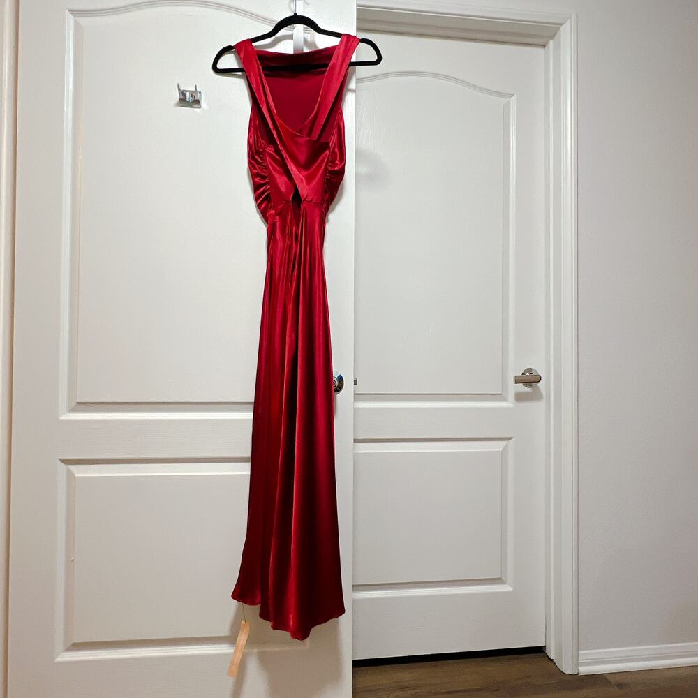 NEW! Reformation Casette Midi Silk Dress Size 10 - Picture 4 of 5